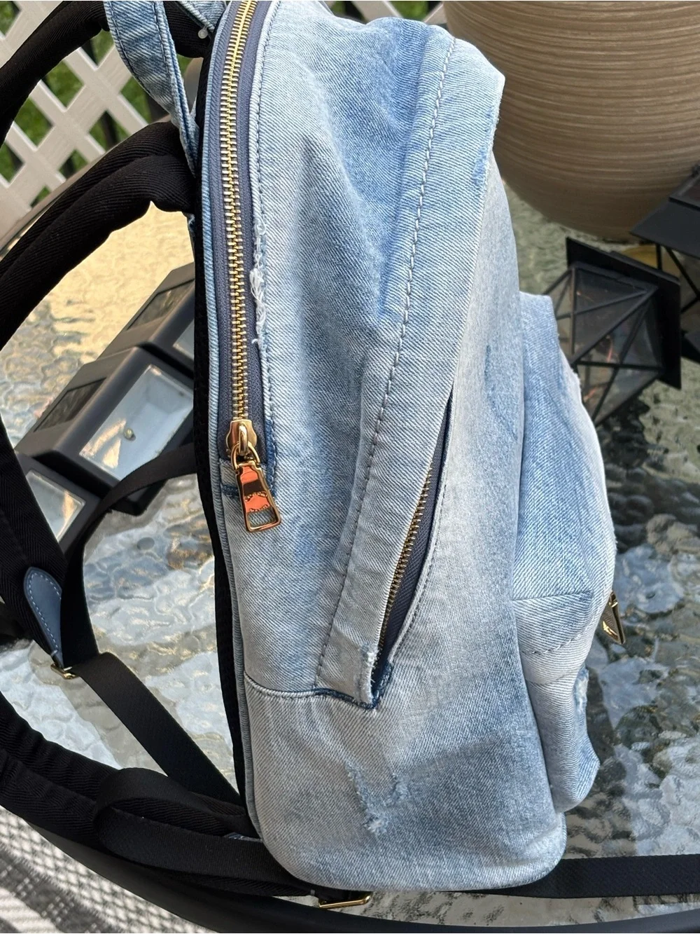 Coach Jean Taylor Backpack In Loved Denim